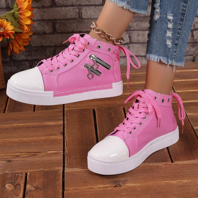 Spring/Autumn Casual Shoes Trainers Walking Skateboard Lace-up Femmes Women Retro Fashion Sneakers Denim High Gang Canvas Shoes
