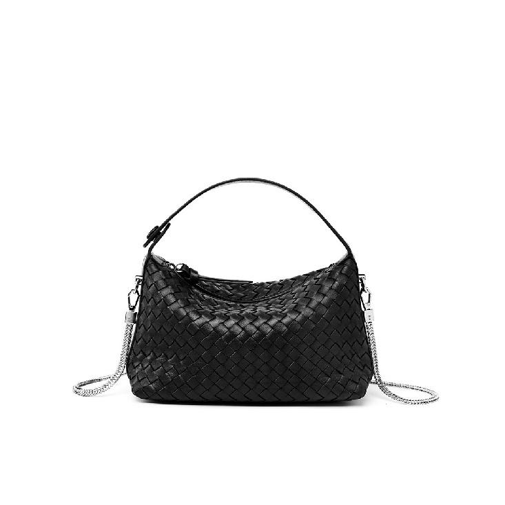 Genuine Leather Woven Women's Bag 2025 New Fashion Sheepskin Crossbody Bag Niche Design Woven Dumpling Bag Handbag