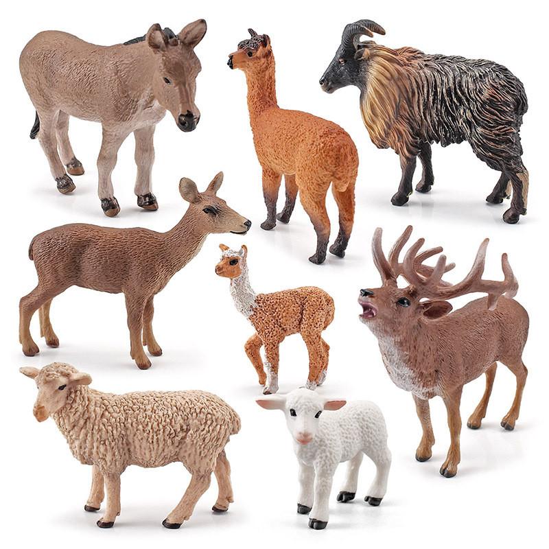 Donkey Alpaca Sheep Model Collection Pvc Figures For Home Decor And Educational Display