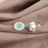 Aqua Chalcedony Gemstone Jewelry, 925 Sterling Silver Earrings, Handmade Jewelry, Chalcedony Silver Earrings For Wedding Gift