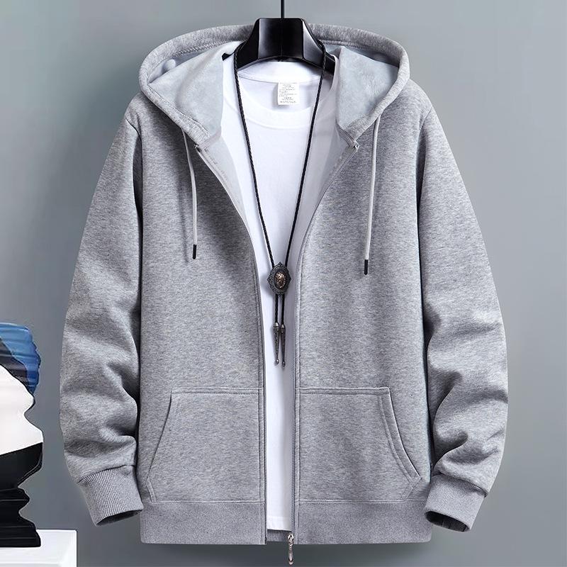2024 Men's American Trend Hooded Cardigan Sweatshirt: Spring/Autumn Zip-Up Jacket for Couples