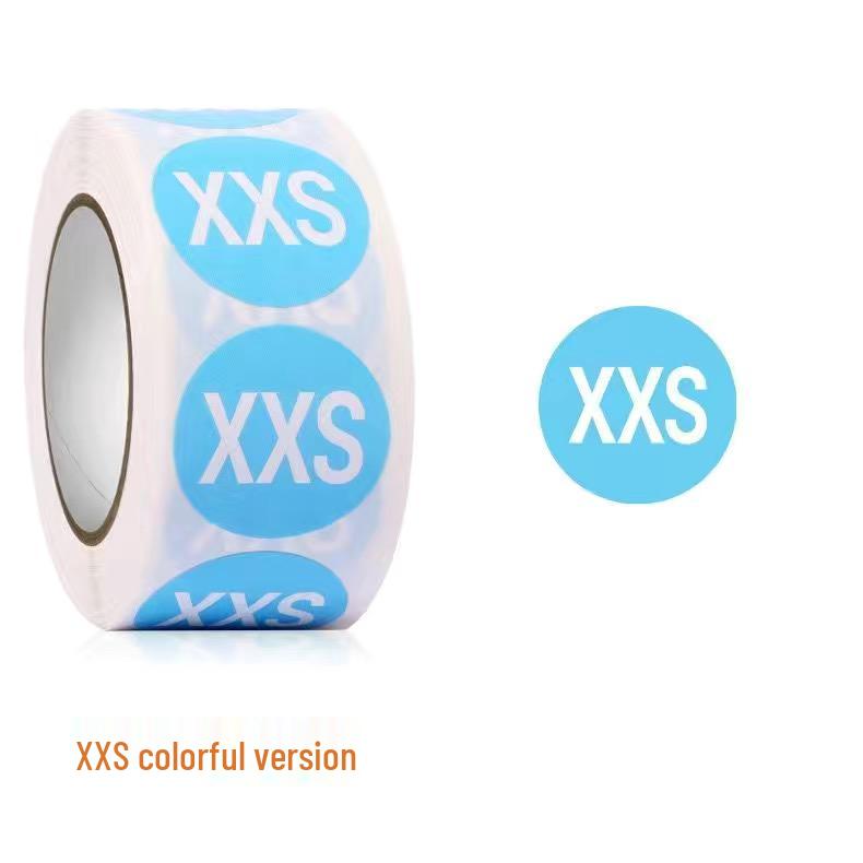 

500 Colorful Self-Adhesive Clothing Size Stickers (S, M, L, XL) 2.5cm Roll