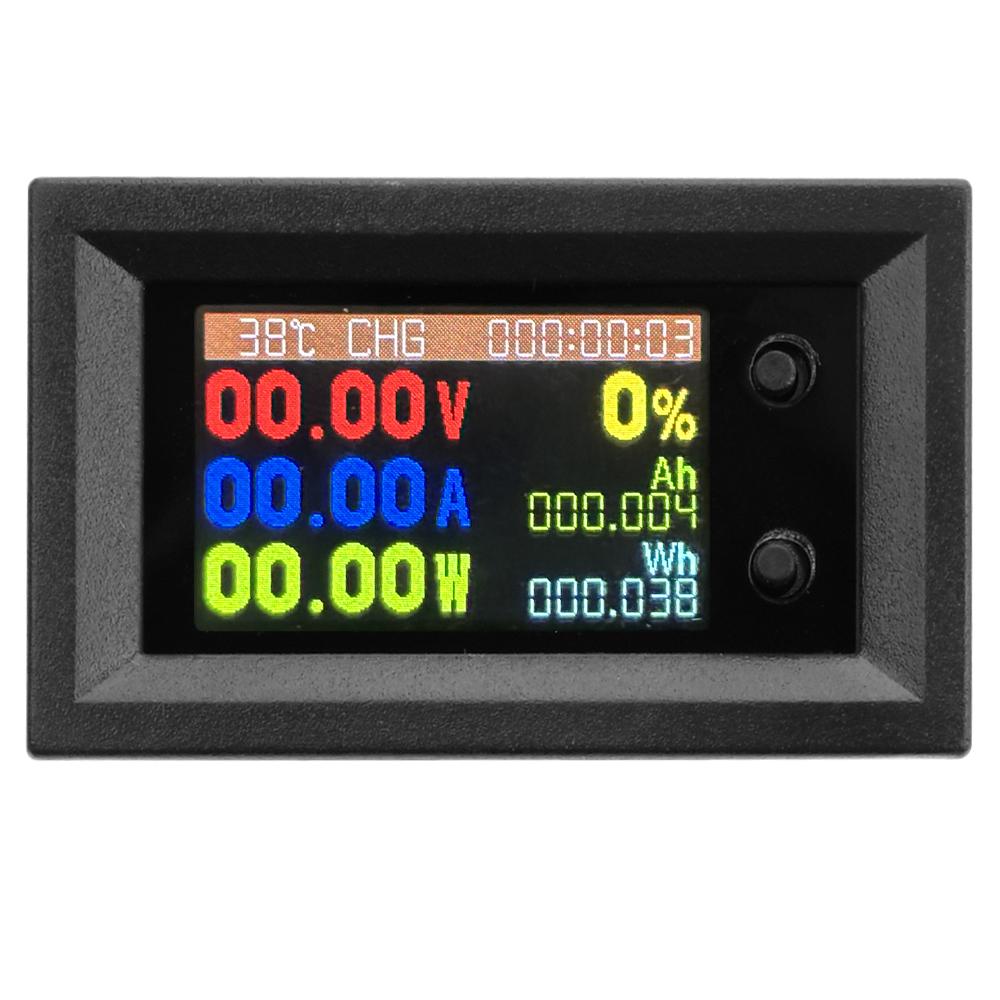 DC7200 9-in-1 Voltmeter, Ammeter and Wattmeter, DC 7–200 V, 1.14-inch LCD Bidirectional Coulometer, Automotive Monitor