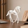 Living Room Horse Decor 3D Printed Abstract Statue Minimalist Hollow White Figurine for Ornament Desk Decor Animal Shape Home Statue