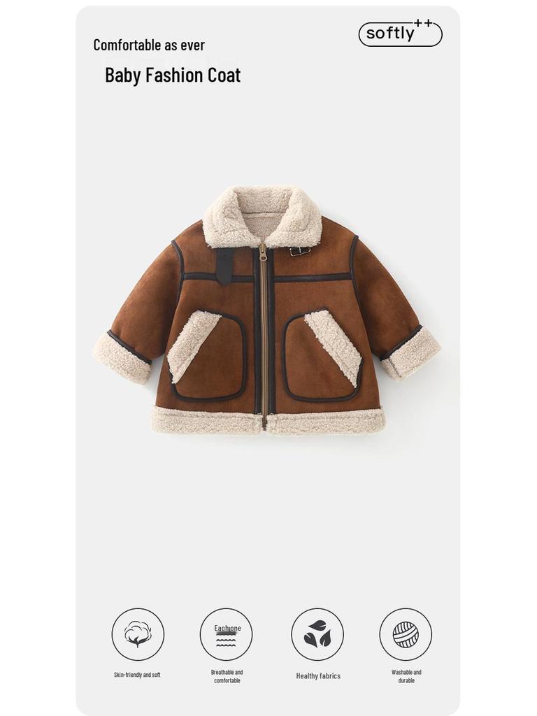 DUUDUUD 2025 Fleece-Lined Toddler Jacket: Thick Winter Coat for Boys