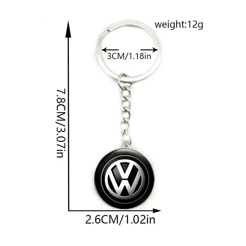 Alloy Car Emblem Keychain Holder Key Ring Pendant for Volkswagen VW Rline GTI Polo Golf Passat Tiguan Arteon Sharan Scirocco B6 Qx0