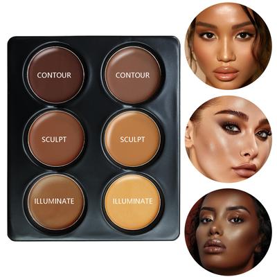 6 Colors Contour Contouring Palette, Nose Shadow Side Shadow Palette, Concealer, Groom Face Contour, Create Three-dimensional Face Makeup