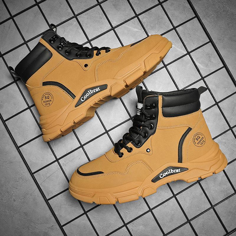 Men's Shoes Autumn New Martin Boots Fashion Versatile Non-slip Casual Shoes Platform Wear-resistant Tooling Shoes Men's Trendy Shoes
