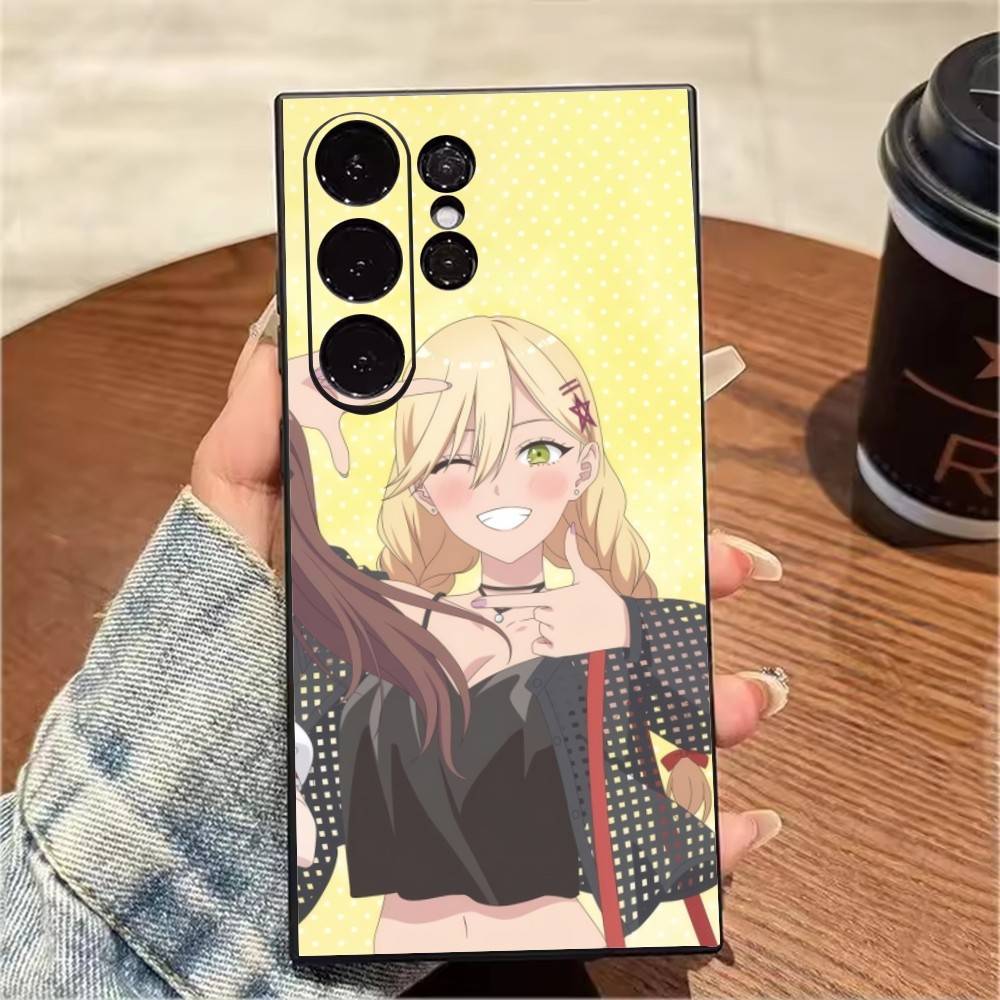 2.5D S-Seduction Anime R-Ririsa AmanoS Handyhülle Für Samsung S25,S24,S21,S22,S23,S20,Ultra,S26,Plus,Fe,Note,5G Schwarze Hülle