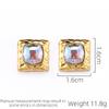 SUYU Zircon Trend New Design Square Vintage Earrings Niche Women's Light Luxury Earrings Holiday Gifts Fashion Accessories