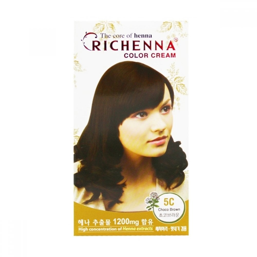 

BTM Hair Dye Richenna Color Cream Chocolate Brown 5C