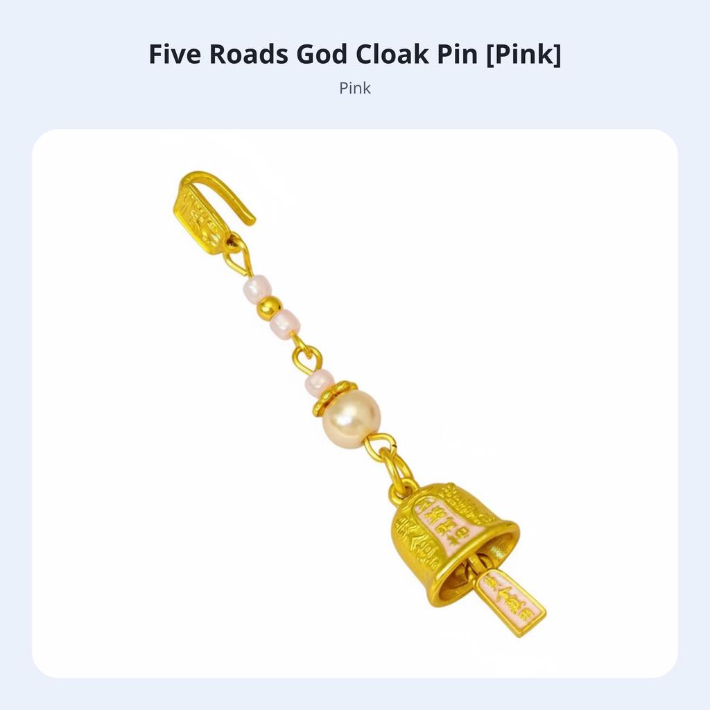Five Fortune Gods Cheongsam Brooch, Cloisonné Oil Drip chime charm, auspicious Wealth hanging accessory