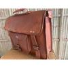 Vintage Briefcase Satchel Soft Leather Ideal for Laptop Messenger Bag Shoulder