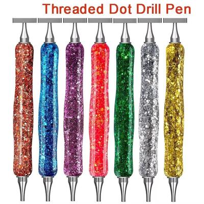 Replacement Pen Heads Shiny Diamond Painting Pen DIY Craft Embroidery Metal Screw Thread Tips Pen Tips 3D Print