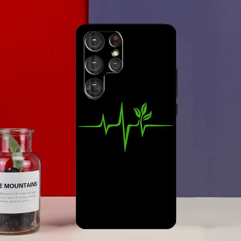 Vegan Pattern Funda Case For Samsung Galaxy S25 Ultra S9 S10 S20 S21 S22 Plus S23 Ultra S24 FE Phone Cover