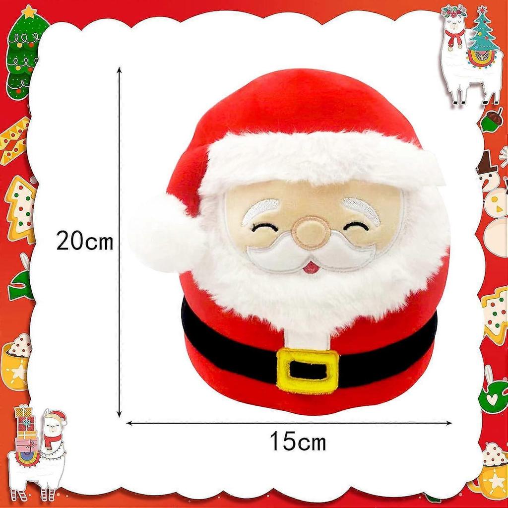 8 Cute Christmas Santa Soft Plush Toy,3D Xmas Santa Plush Pillow Toy,Squishy Cotton Plushies Doll,Kawaii Plush Stuffed Animal Toy