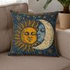 Capa de Almofada Decorativa Boho Céu Sol & Lua, Estilo Vintage Tarot Noite Estrelada