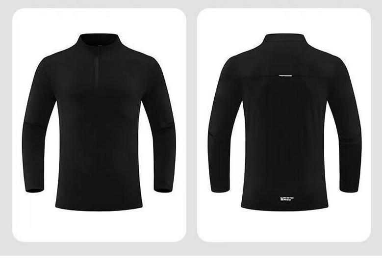 Men's Half-Zip Long-Sleeve Sports T-Shirt - Autumn/Winter Outdoor Casual Running & Fitness Top