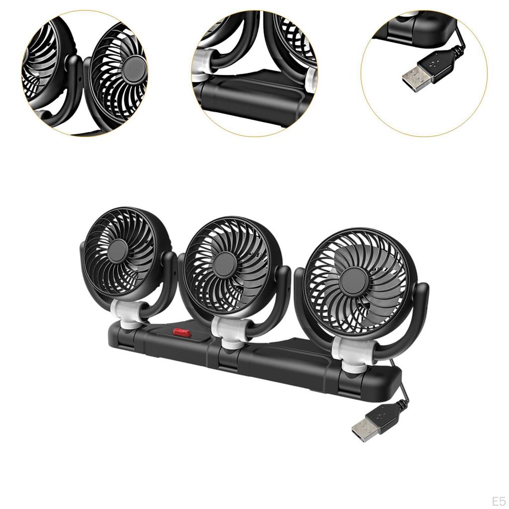 Car Cooling Fan Degree Rotatable Quiet Convenient Mount Auto Air