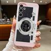 Vintage Camera Pattern Case For Samsung S26 Ultra A57 A37 A17 A18 S25 S24 S23 S22 Ultra S21 FE A15 A35 A55 A16 A36 A56 5G Leather Texture Soft Cover