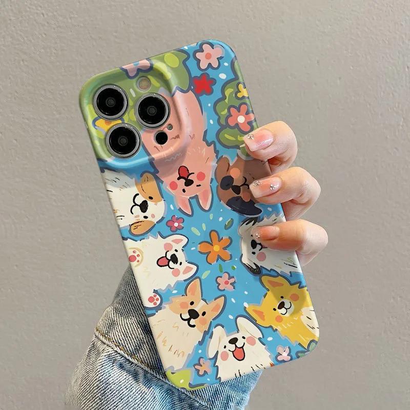 Full Cover Little Animals Phone Case For iPhone 17 Pro Max 16 Plus 15 14 13 12 11 Air 16e Pink Bow Hard PC Bumper Cover Coque