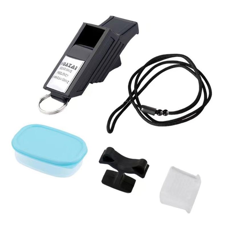 

Sports Whistle Basketball Sports Training Referee Whistle Camping Survival Emergency Lifesaving Whistle with Lanyard Set чорний/срібний