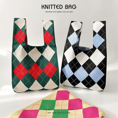 Pletená taška do ruky taška na jedno rameno s veľkokapacitnou taškou na zápästie