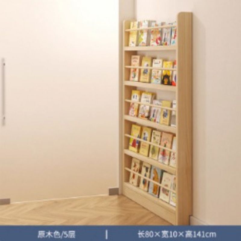 Behind the Door Bookshelf, Solid Wood Wall-mounted Storage Rack, Narrow Bookcase for Children's Rooms, Multi-layer Cabinet