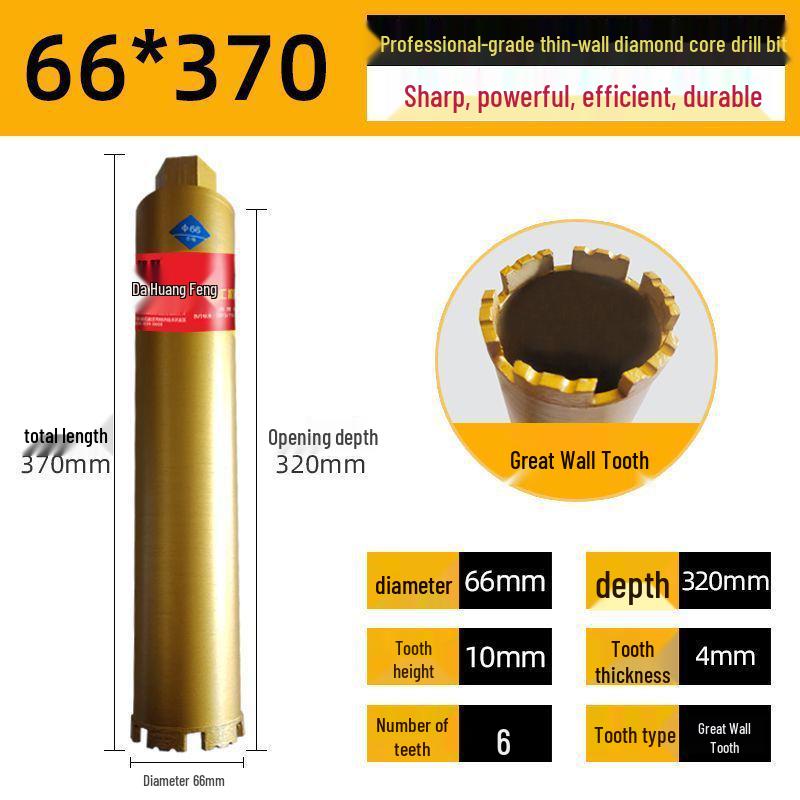 Diamond Core Drill Bit for Fast Drilling Steel Reinforced Concrete, Brick Walls, and Air Conditioner Installations.