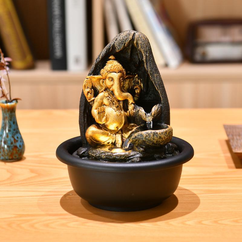 Chinese-style Maitreya Buddha Lucky Flowing Water Ornament Desktop Fountain Living Room TV Cabinet Tea Room Housewarming