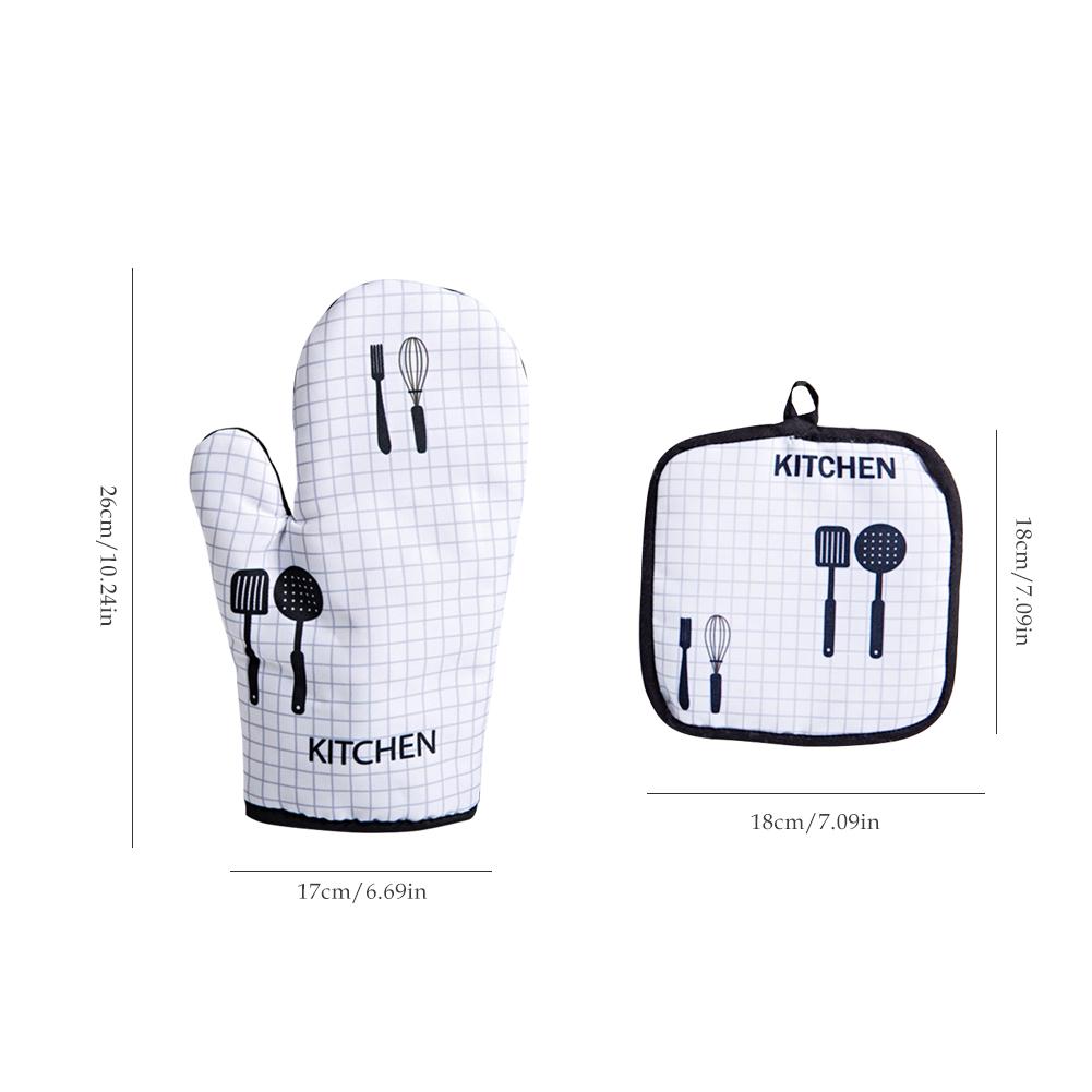 Oven Mitt And Pot Holder Pad Kitchen Heat Resistant Baking Gloves Barbecue Heat Insulation Microwave Oven Gloves