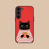 Custodia in Silicone per Cellulare Gatto Caffè Carino per Samsung Galaxy S26 S25 S24 S23 S22 S21 Plus FE Ultra Cover Colorata