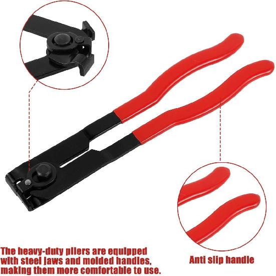 2Pcs CV Joint Boot Clamp Pliers Set, Heavy Duty Car Banding Tools Kit with Cutter, Professional Ear Boot Tie Pliers,Portable Automotive Hose Axle