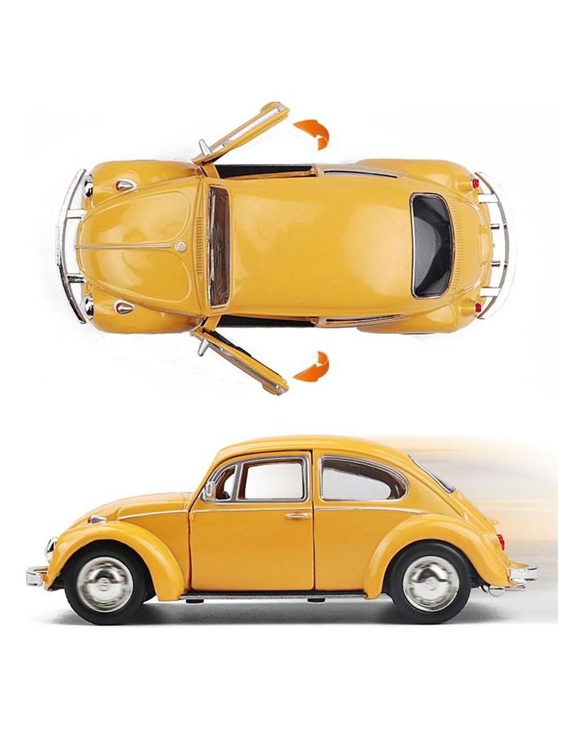 Retro Classic 1967 Volkswagen Beetle 5 Inch Metal Car Simulation Diecast & Toy Vehicle RMZ City 1:36 Alloy Model Gifts For Children