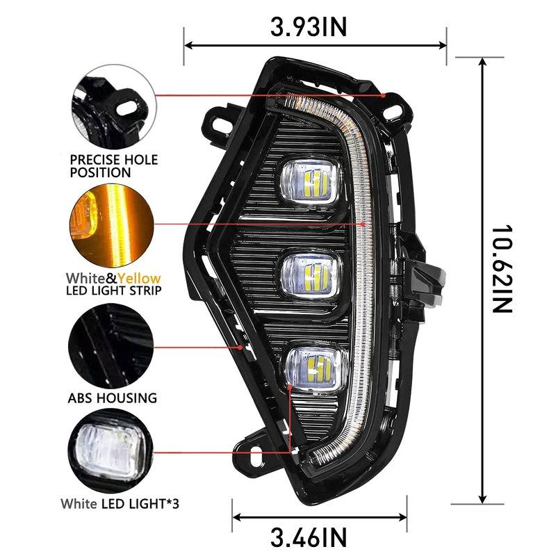 LED Fog Lights For Toyota RAV4 DRL Daytime Running Lamps White Yellow Turn Signal Lamp Assembly Car Accessories