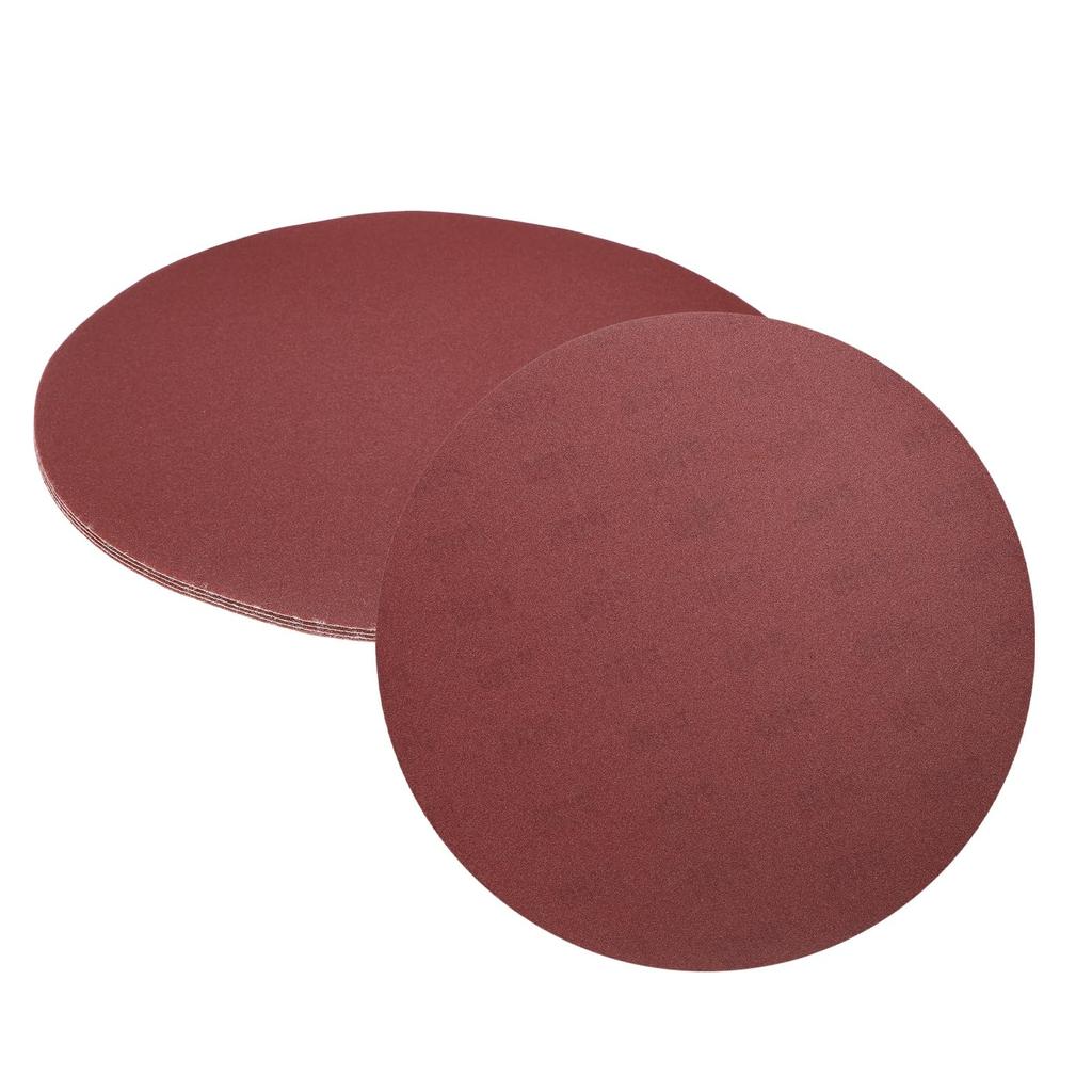 Uxcell Sanding 180 Grit Aluminum Oxide Hook and Loop Round Sander Paper for Sanding Auto Car and Metal 5-Piece 12-Inch Discs, Stick-Back Sandpaper,