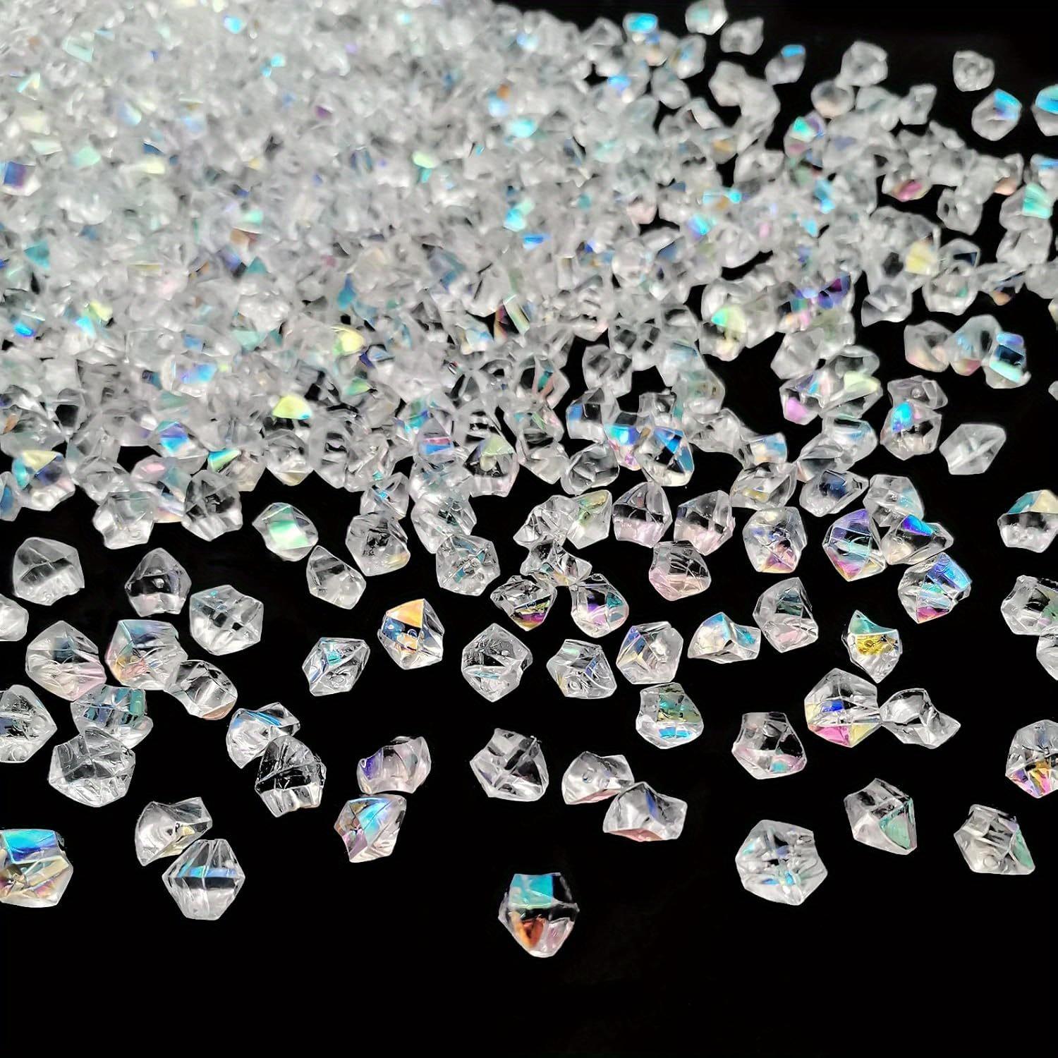 

1 набор 6 * 9 мм Переливающийся наполнитель для вазы, Акриловые кубики льда Акриловый самоцвет Пластиковые бриллианты Акриловая центральная часть стола разноцветный