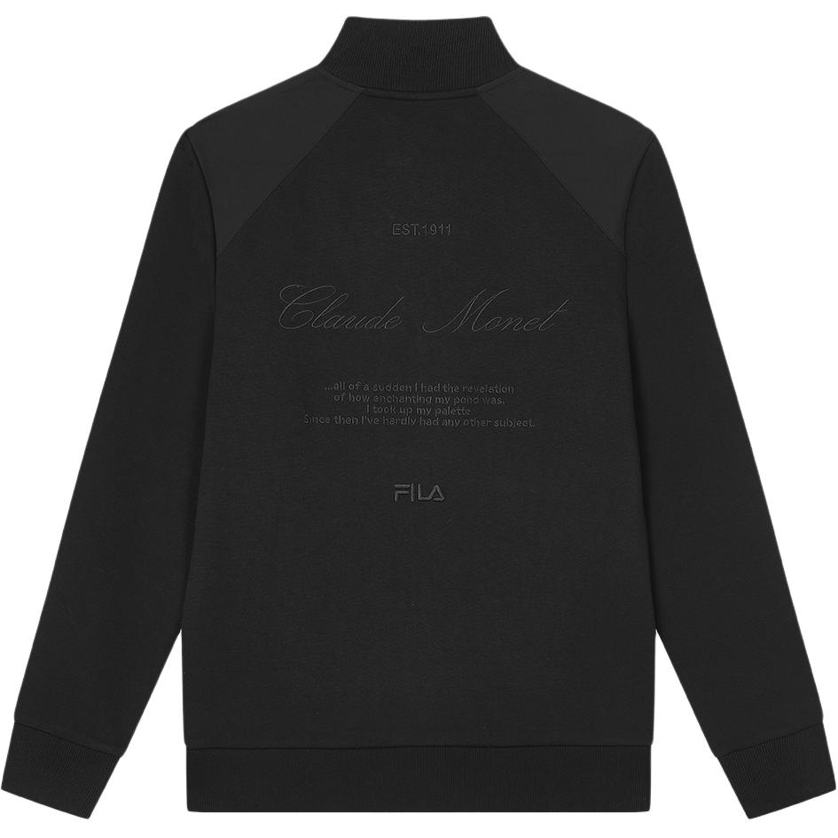 Fila 2023 Winter New Knit Long Sleeve Jacket Basic Fashion Casual Stand Collar Top Men Jackets Black F11M348501FBK