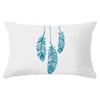 30X50cm Feather Pattern Printed Decorative Cushion Bedroom Living Room Backrest Home Rectangular Pillowcase
