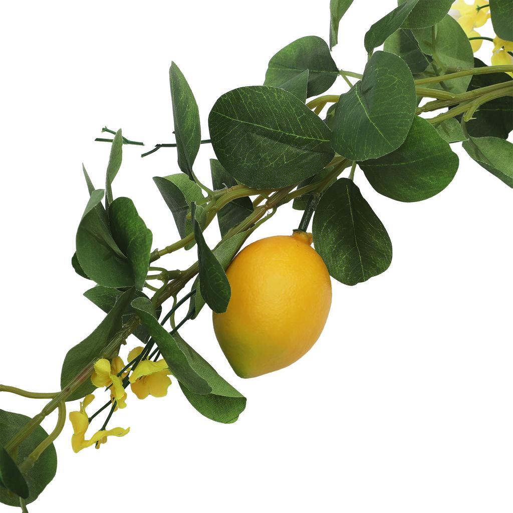 Artificial Lemon Garland Spring Fruit Garland with Lemons for Front Door Home Kitchen Party Wedding Decor 6.6ft