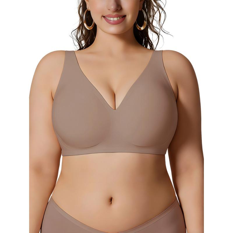 Women Seamless Wireless Comfortable Full Coverage Push Up Gathering Bra