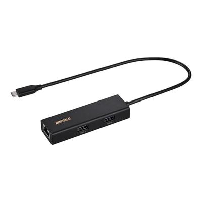 Buffalo Gigabit Type-C 4-in-1 Docking Station with LAN Adapter, Wired LAN Port, USB 3.2 (Gen 1), Black, Made In Japan, LUD-U3-CU101BK/N