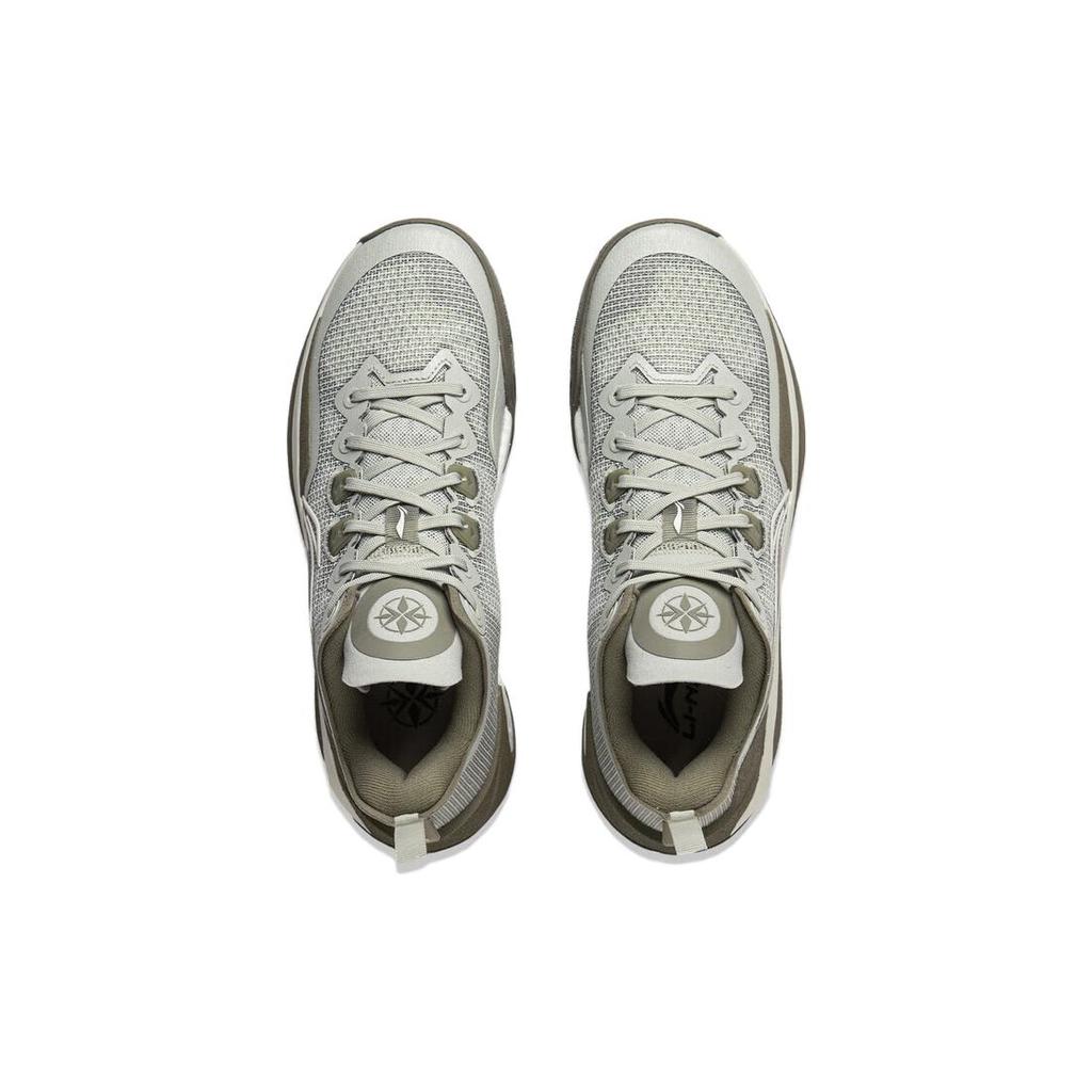 New LiNing Liren 3 V2 Wild Whisper Cushioning Anti Slip And Wear Resistant Low Top Basketball Shoes Unisex Gray Green ABAT057-11