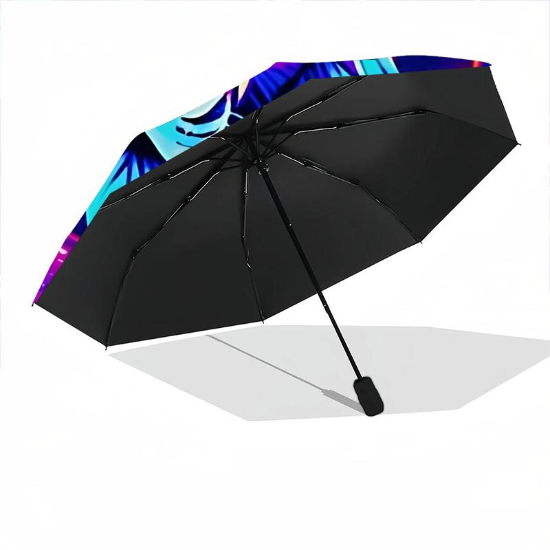 1pc Lion Head Art Automatic Folding Umbrella, 8-Rib Iron Frame, Casual Outdoor Accessory for Birthday Festival Gifts Yy251128111