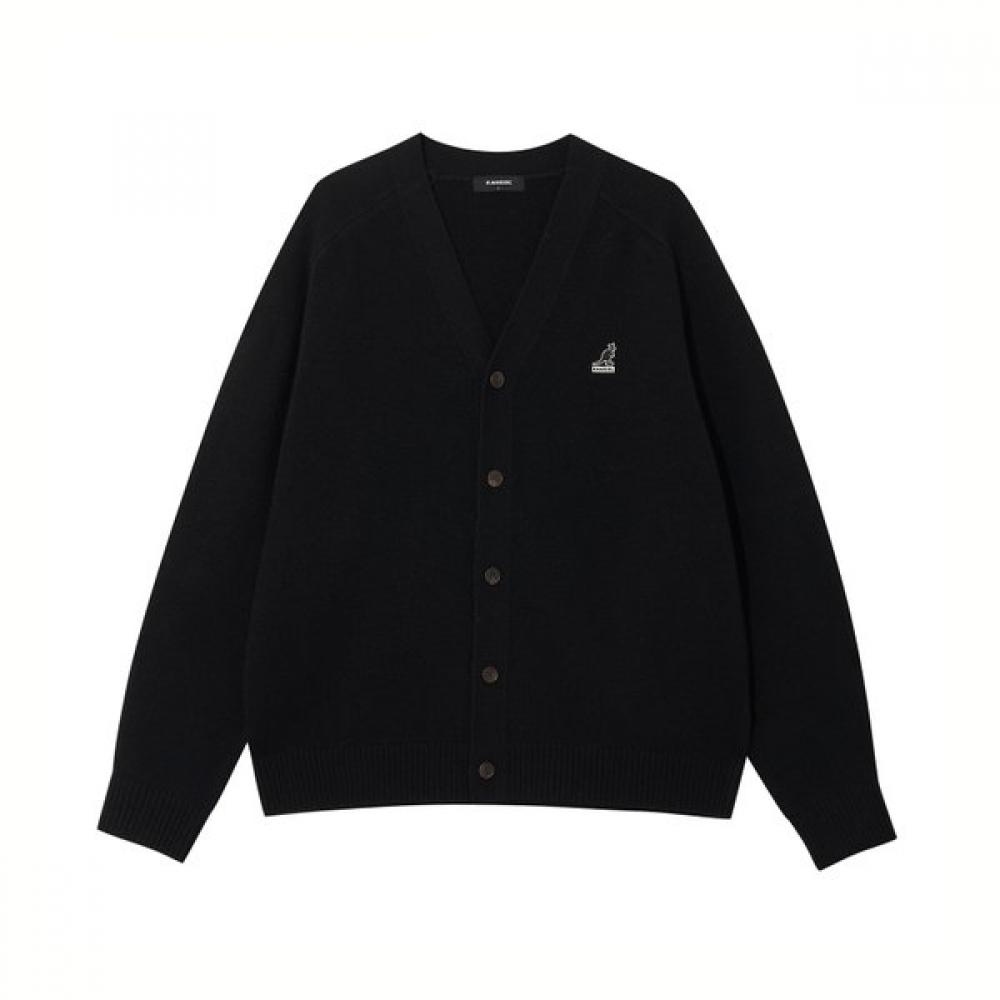 KANGOL Классический кардиган с V-образным вырезом Черный 1905 LA