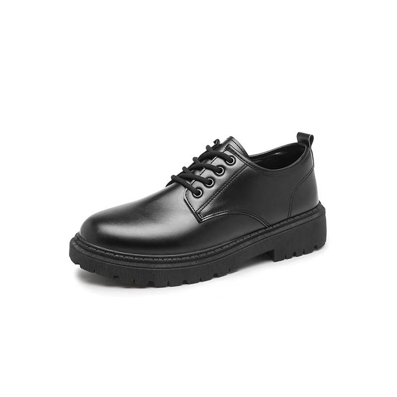 Leather shoes men's shoes versatile thick soles heightening casual business suit Martin boots wide feet trendy shoes