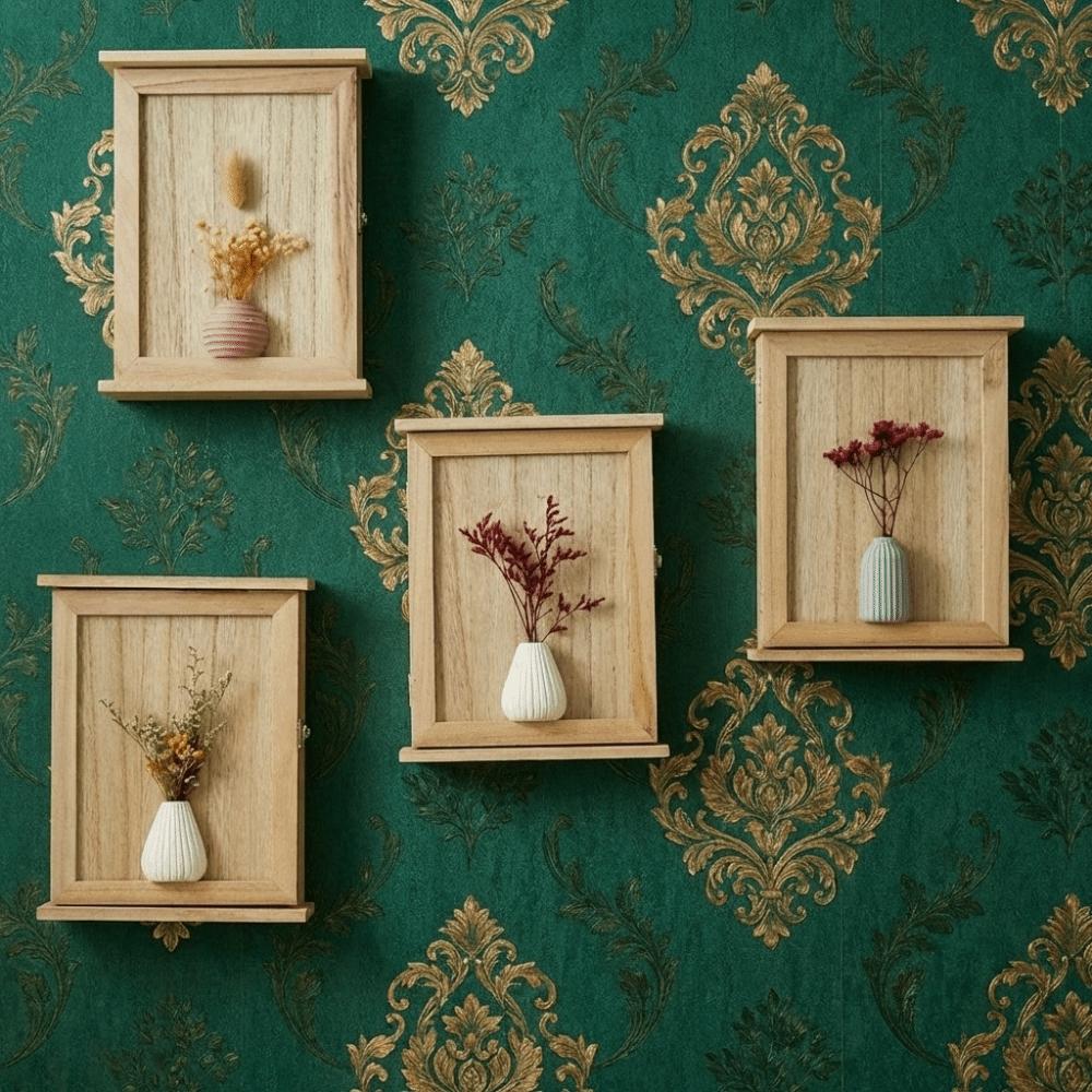 Rustic Wall-Mounted Key Storage Box Wooden Entryway Storage Box Wall Decor Cabinet Key Rack  Office