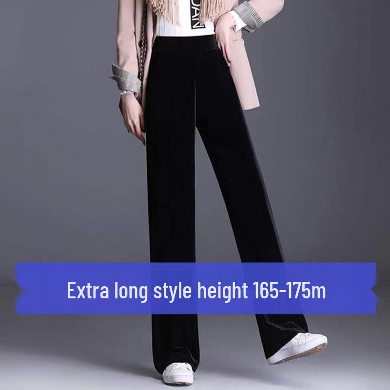 Golden Velvet High-Waisted Straight-Leg Pants - Women's Autumn/Winter 2025 Collection