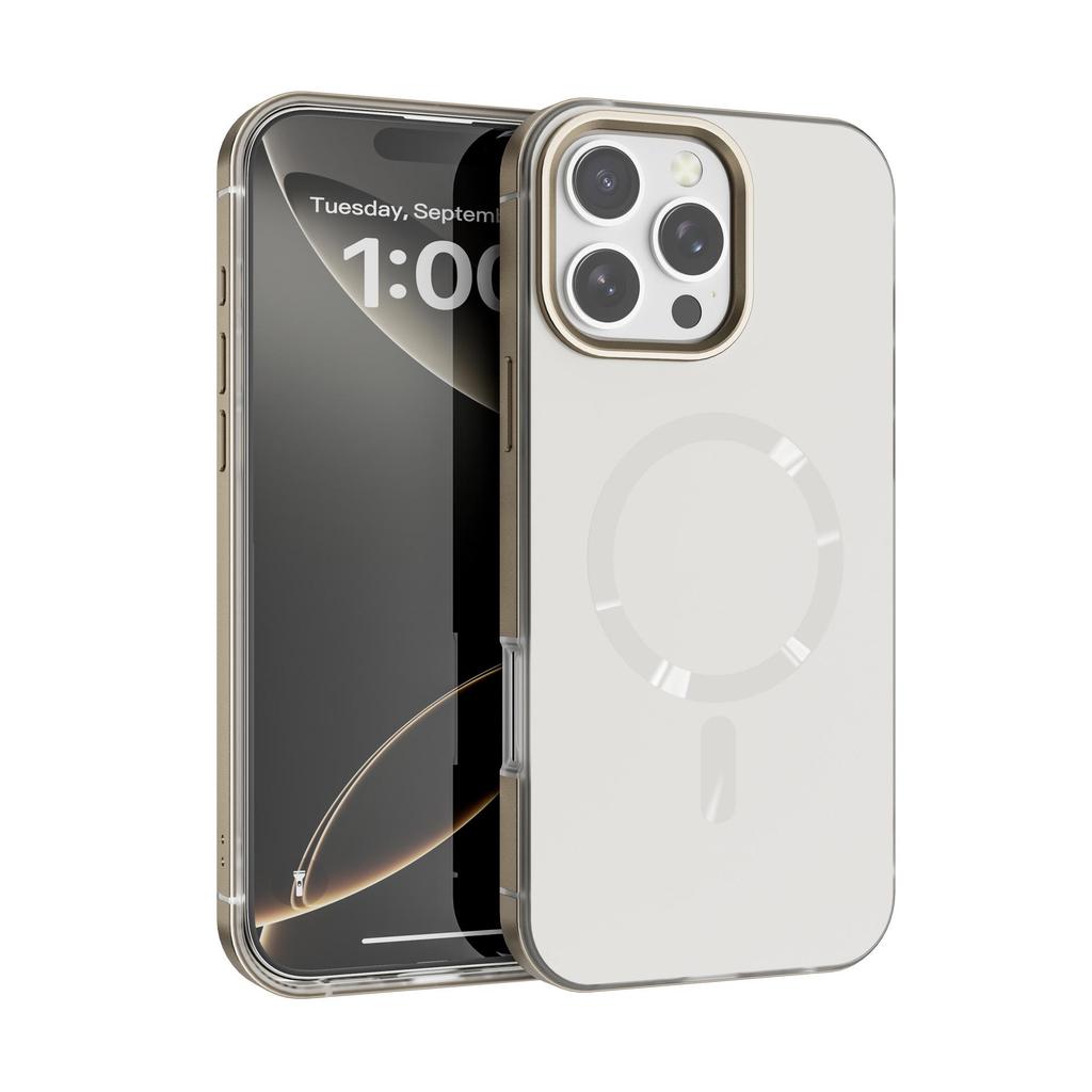 Premium Magnetische Kabellose Lade Metallrahmen Hülle für iPhone 17 Pro Max