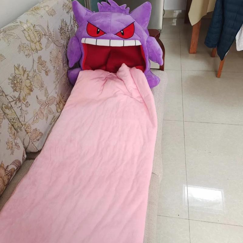 Pokemon Gengar Peluche Lingua Grande Periferica Anime Gengar Taglia Grande Cuscino per Dormire Coperta Nap a Doppio Uso Giocattolo di Peluche Imbottito